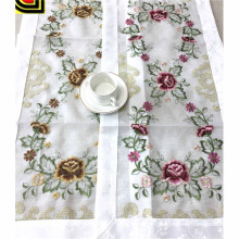 elegant flower tablerunner embroidery organza table runner for wedding